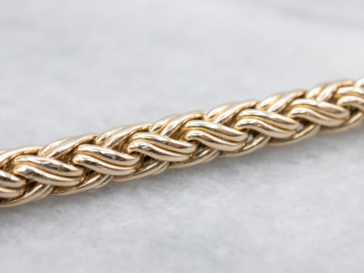 Braided Gold Wheat-Link Bracelet