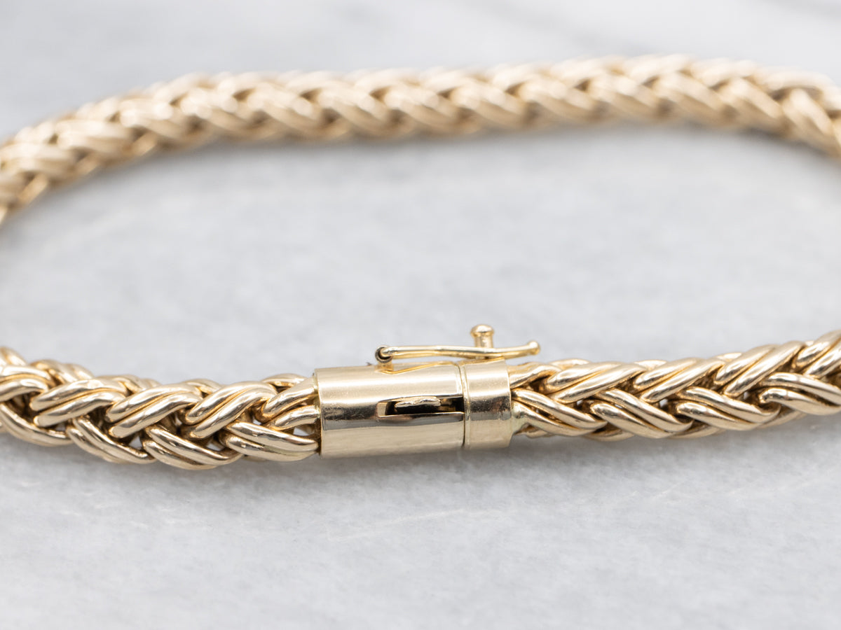 Braided Gold Wheat-Link Bracelet