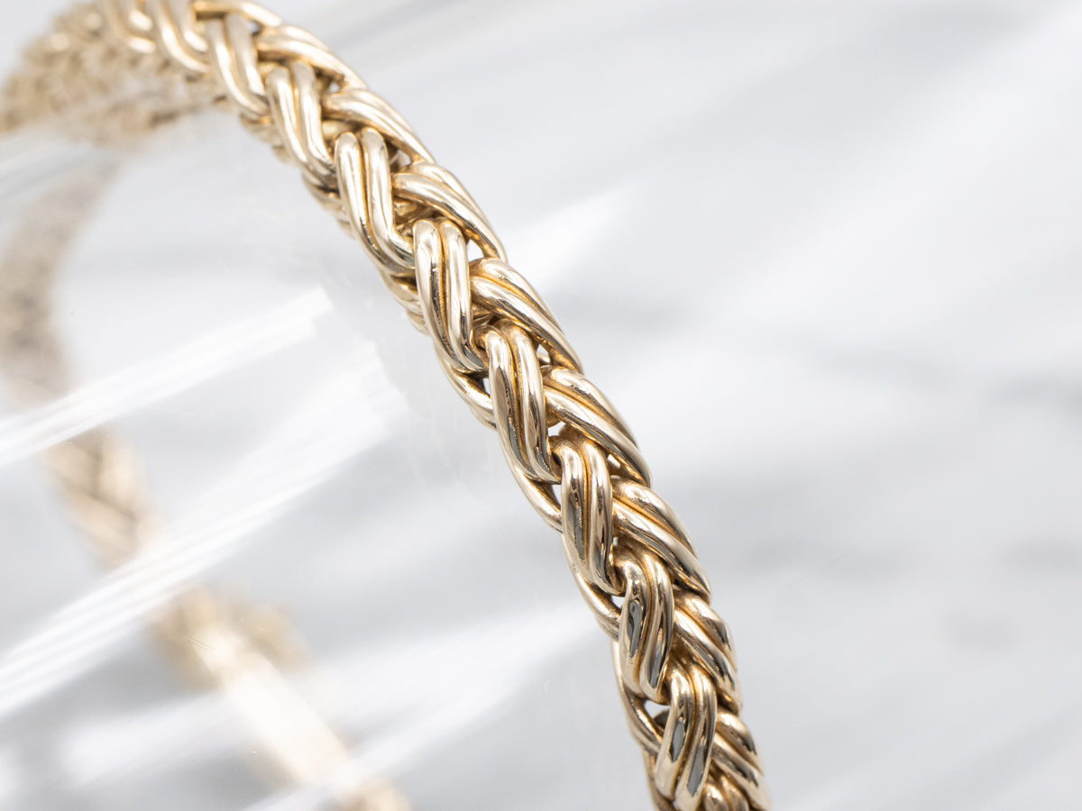 Braided Gold Wheat-Link Bracelet