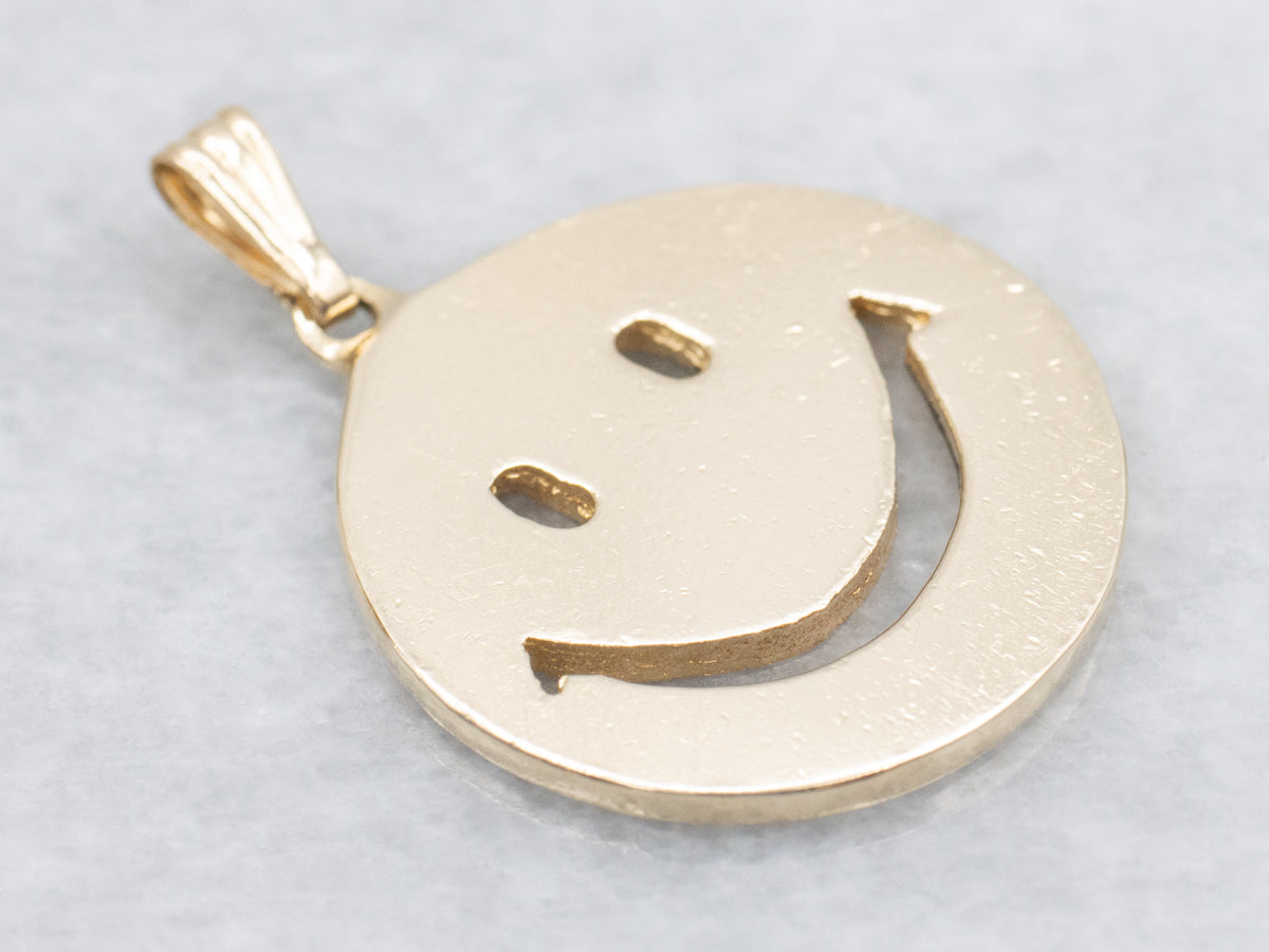 Golden Smiley Face Pendant