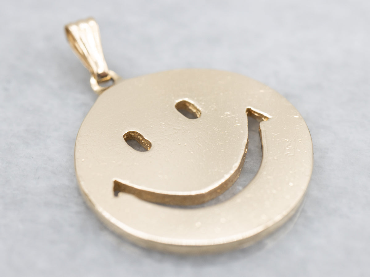 Golden Smiley Face Pendant