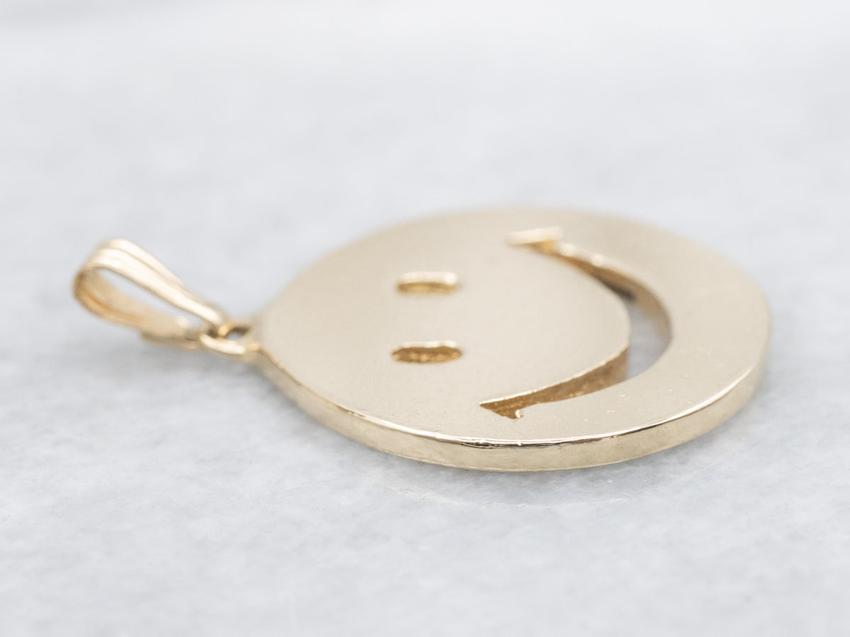 Golden Smiley Face Pendant