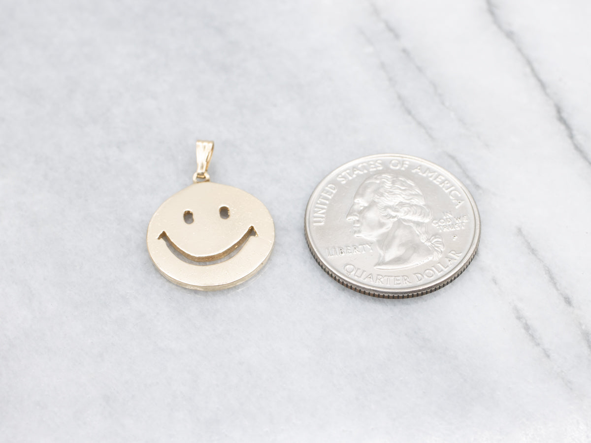 Golden Smiley Face Pendant
