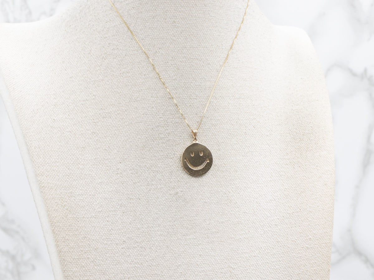 Golden Smiley Face Pendant