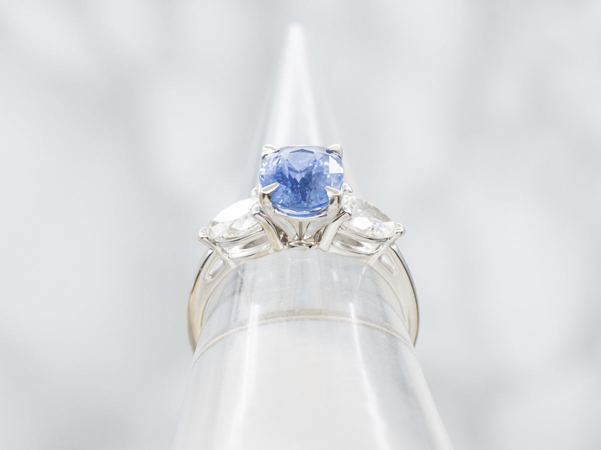 Modern Sapphire and Diamond Engagement Ring
