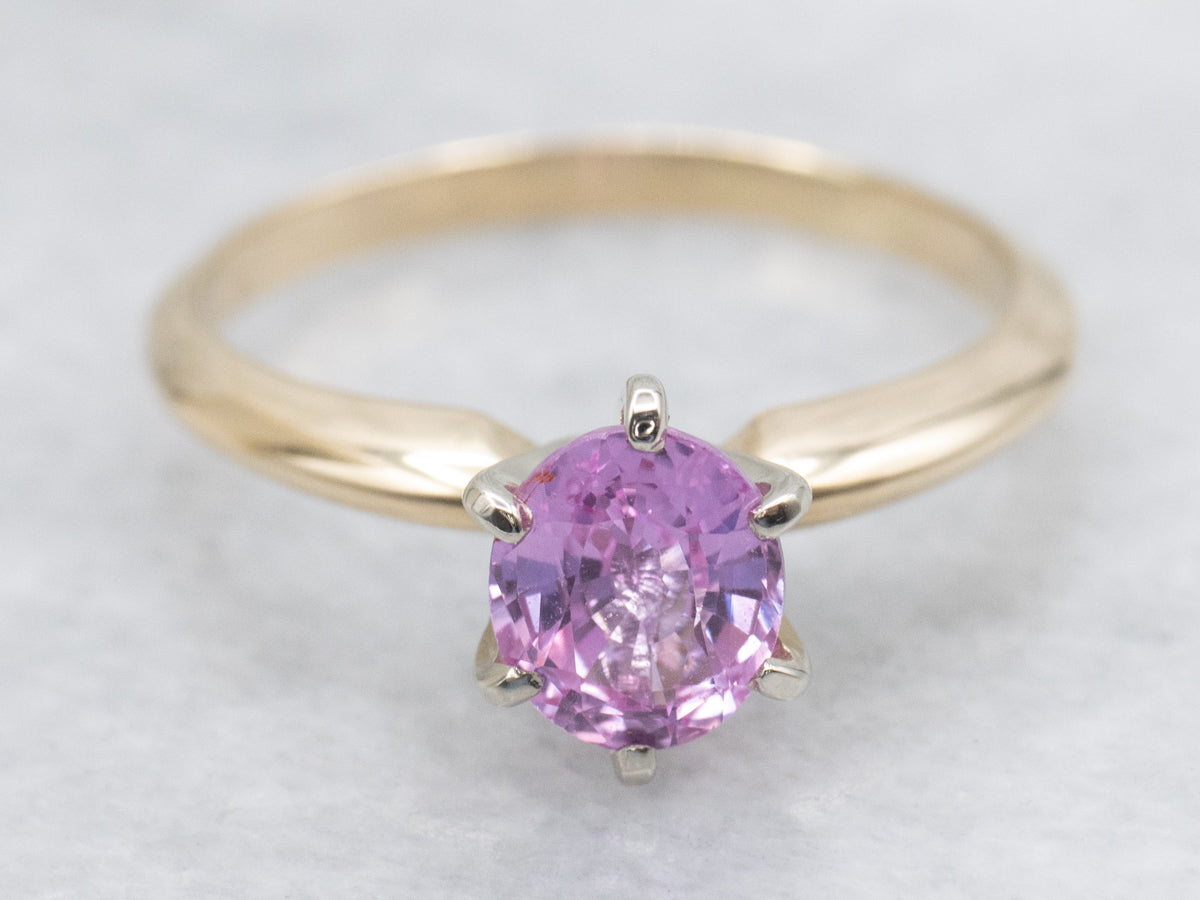Two-Tone Pink Sapphire Engagement Ring