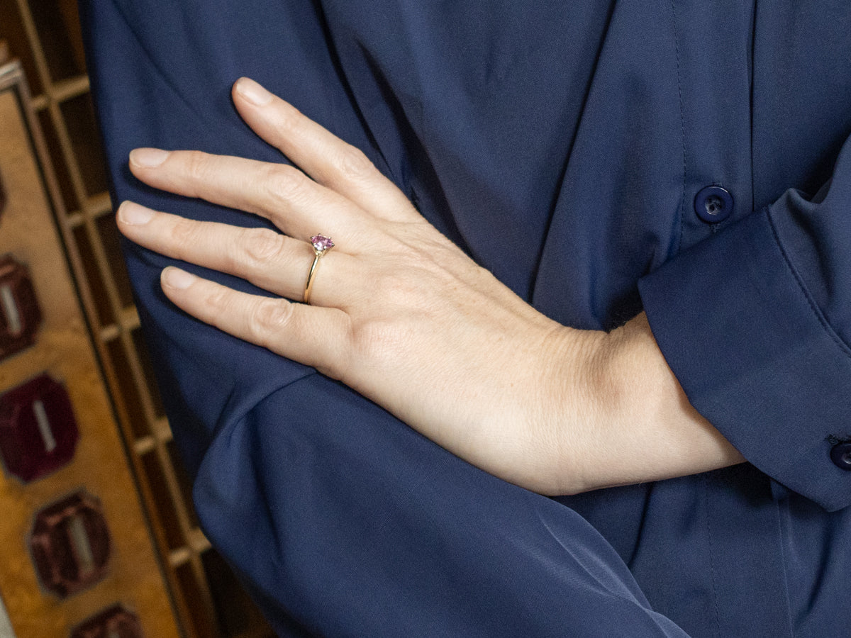 Two-Tone Pink Sapphire Engagement Ring