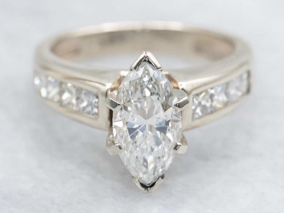 Marquis-Cut Diamond Modern Engagement Ring