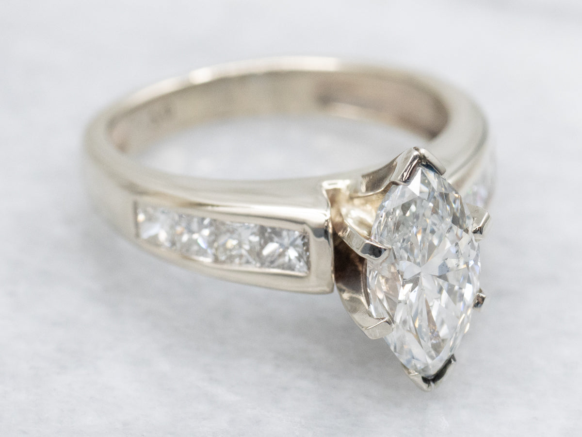 Marquis-Cut Diamond Modern Engagement Ring