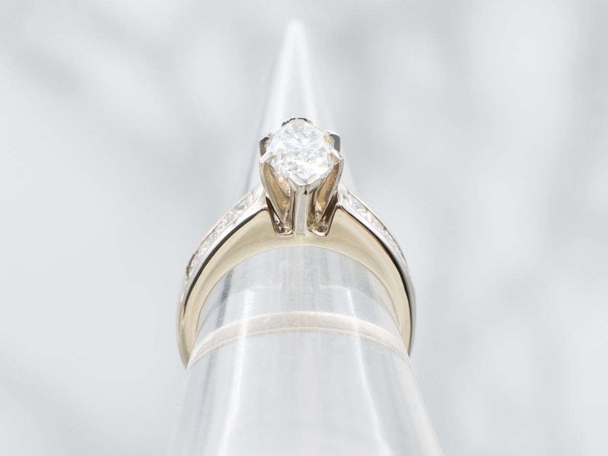 Marquis-Cut Diamond Modern Engagement Ring