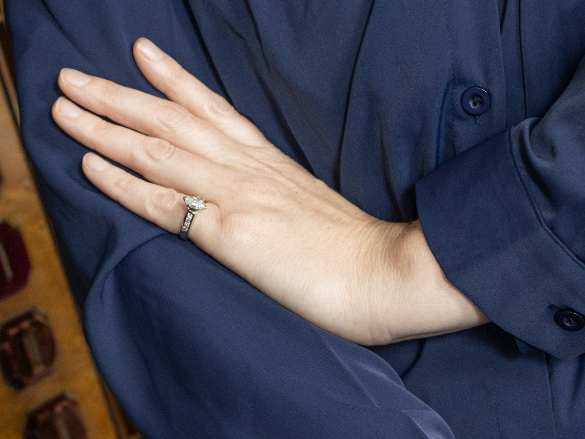 Marquis-Cut Diamond Modern Engagement Ring