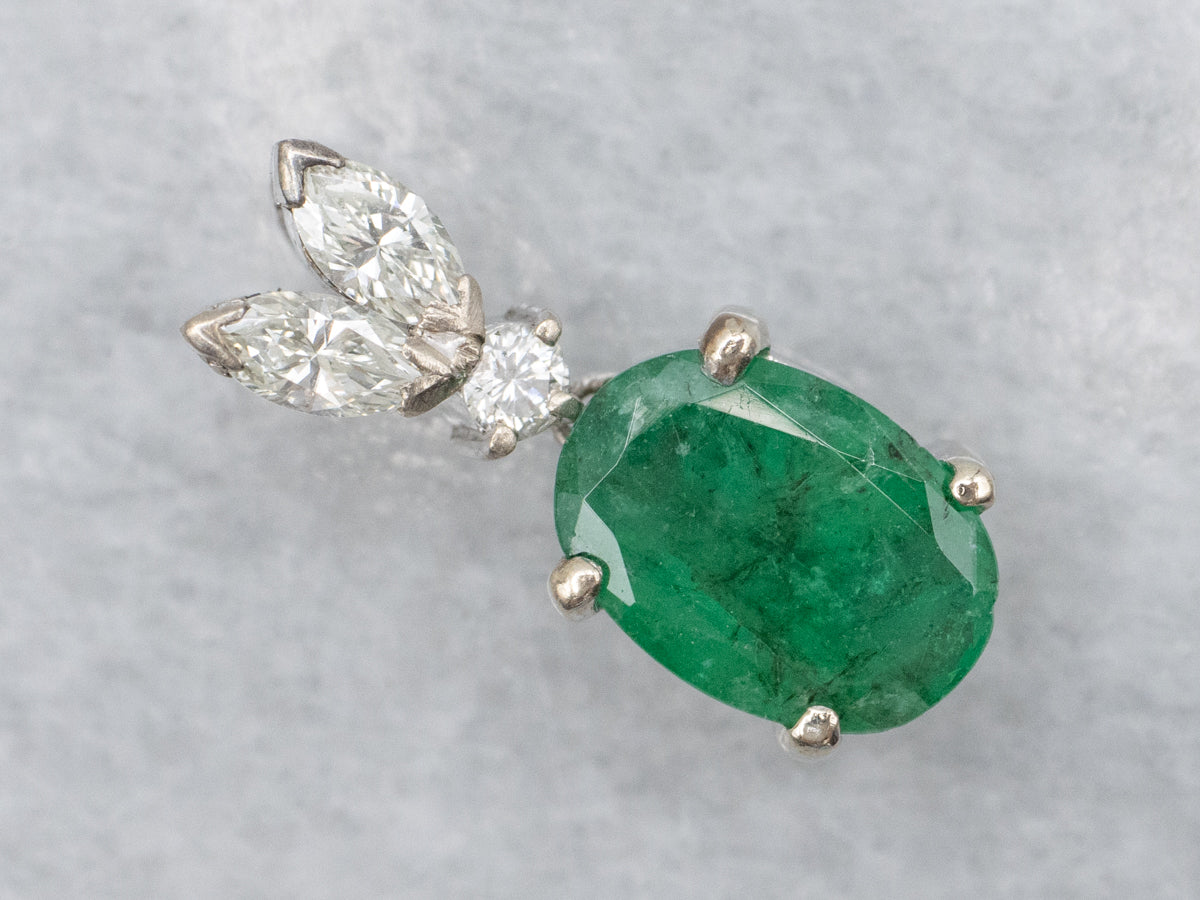 Sparkling Emerald and Diamond Pendant