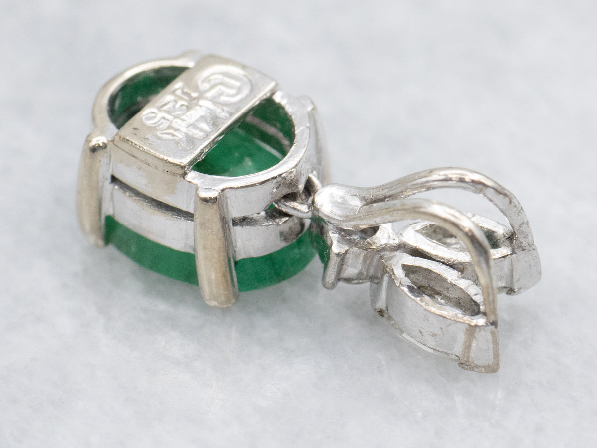 Sparkling Emerald and Diamond Pendant