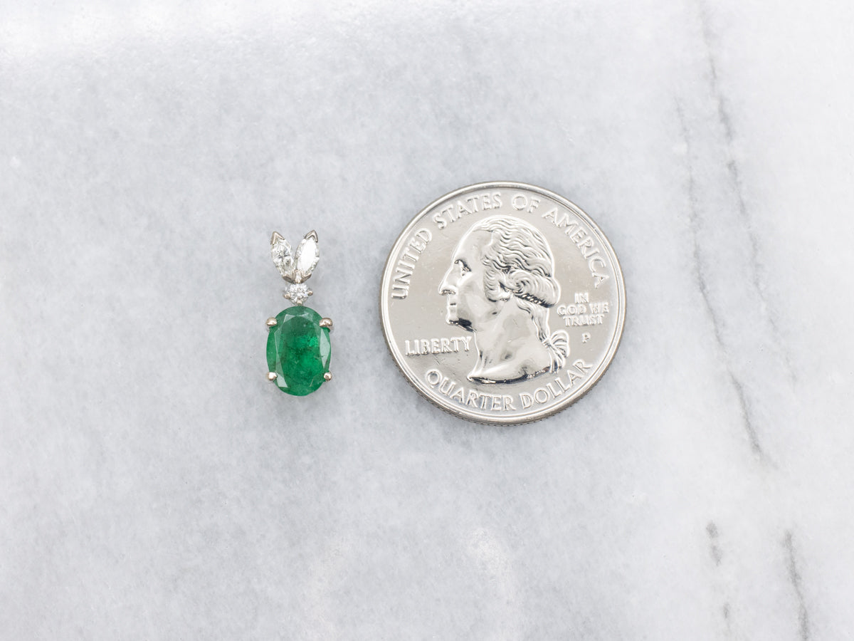 Sparkling Emerald and Diamond Pendant