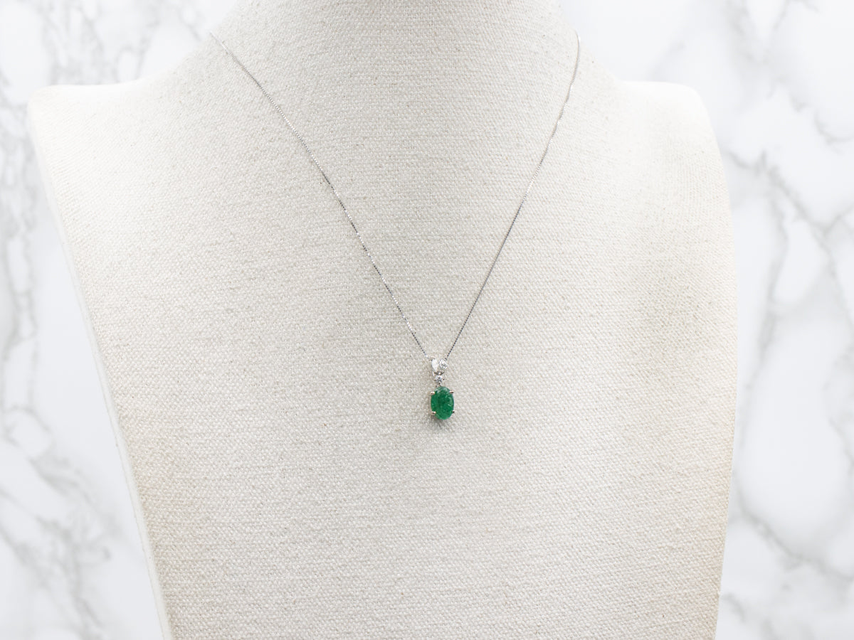 Sparkling Emerald and Diamond Pendant