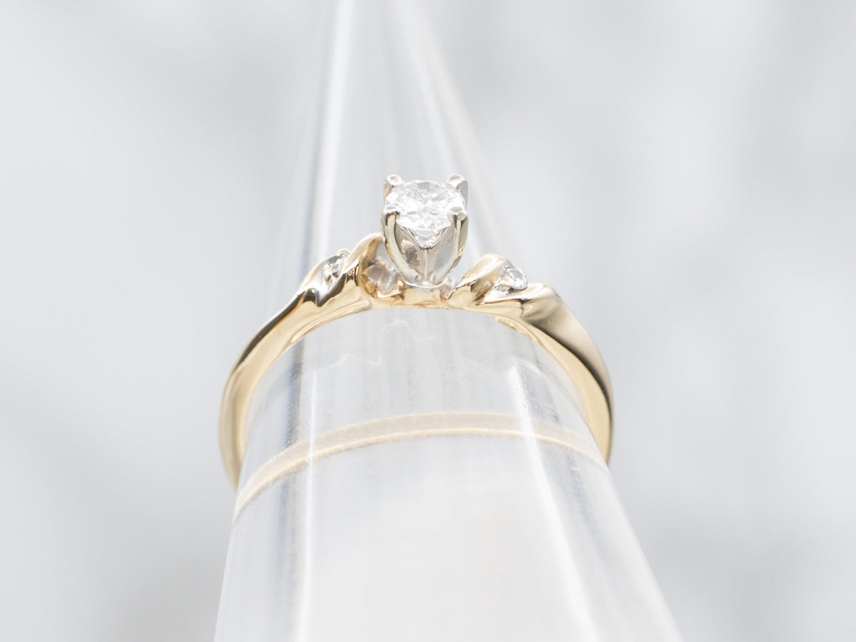 Twisting Diamond Engagement Ring