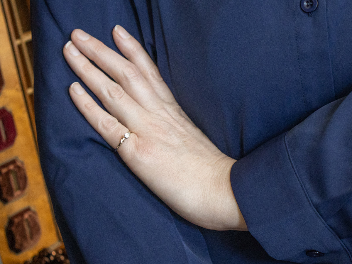 Twisting Diamond Engagement Ring