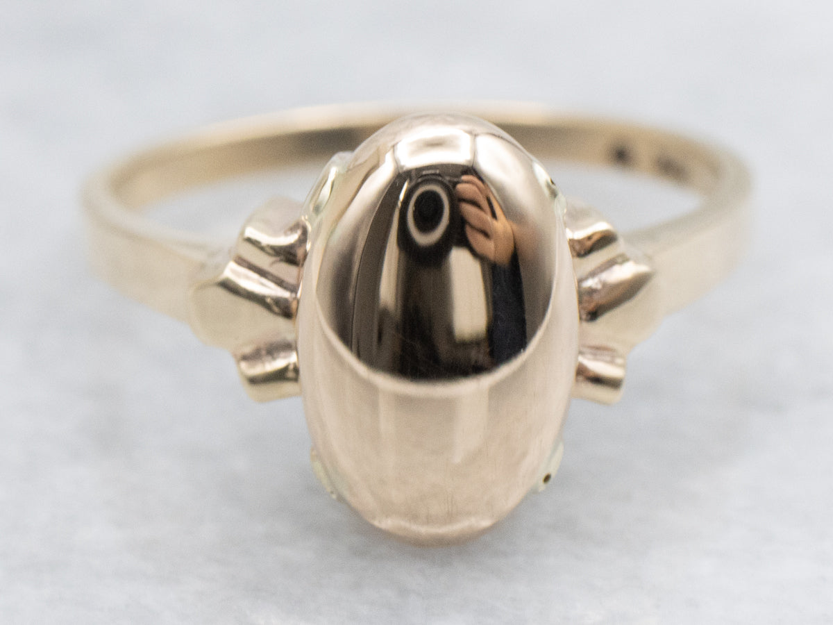 Domed Rounded Gold Signet Ring