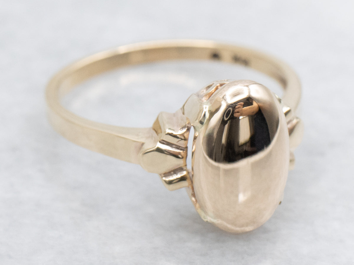 Domed Rounded Gold Signet Ring