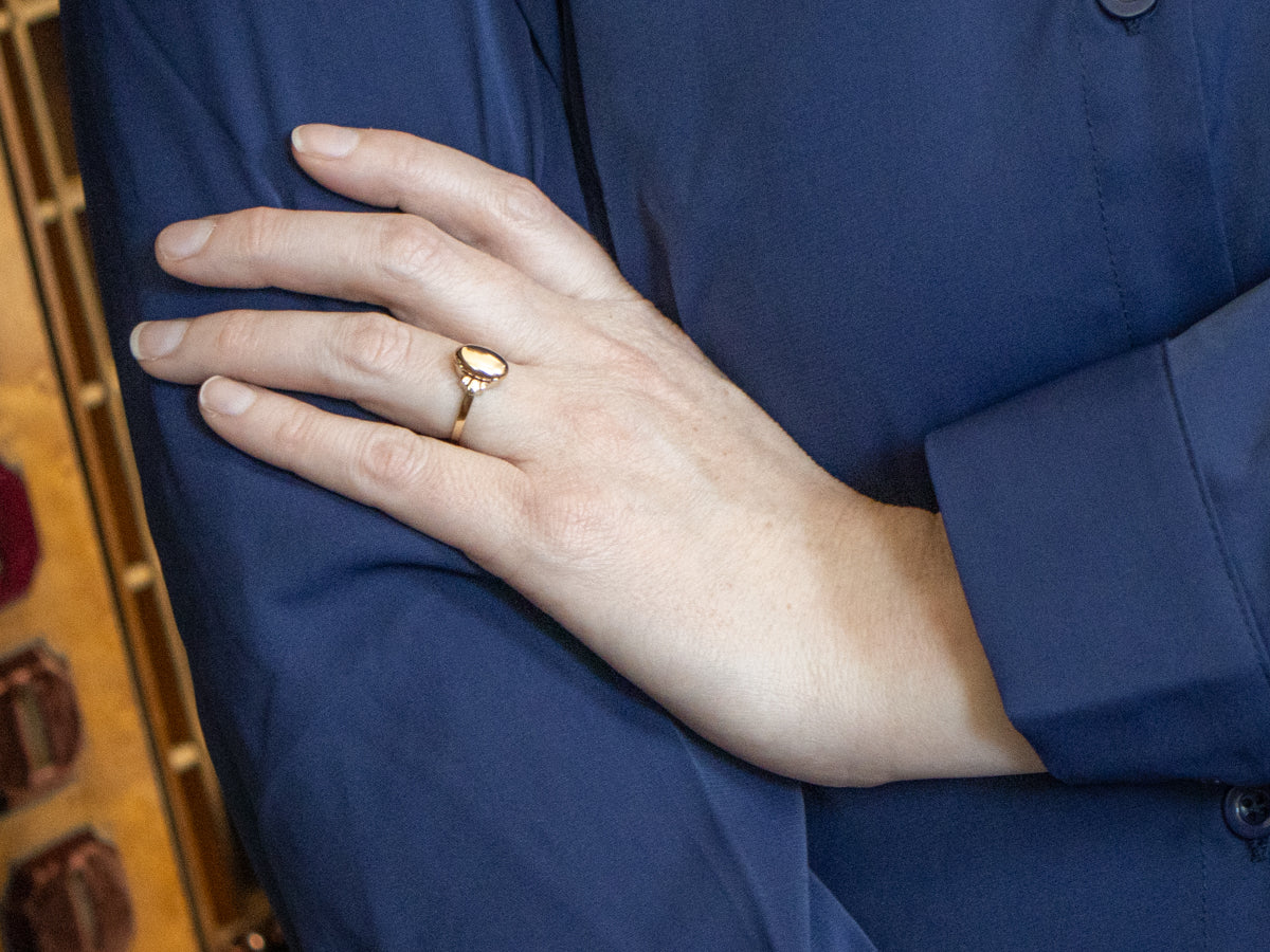 Domed Rounded Gold Signet Ring