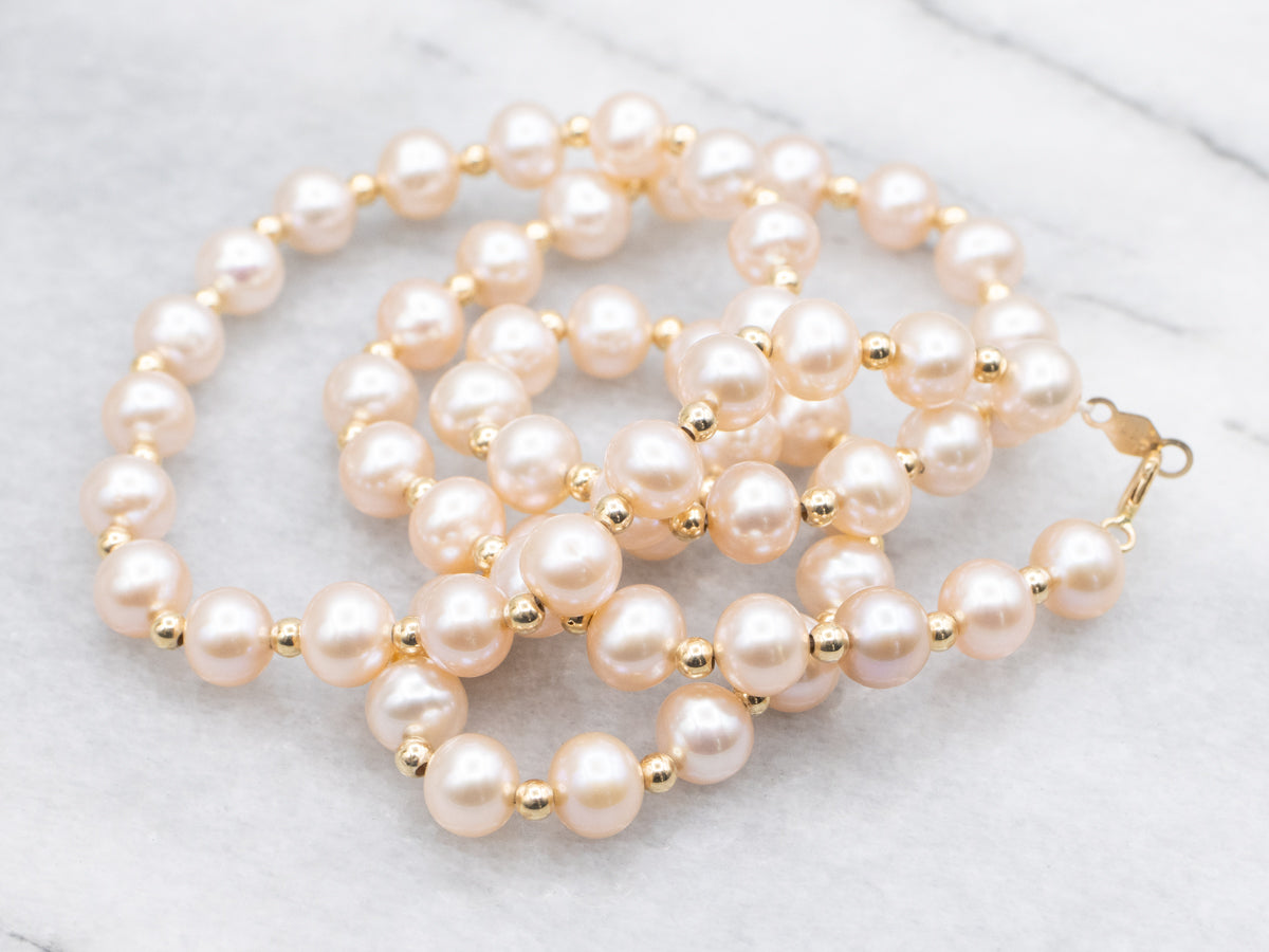 Pretty Pink Freshwater Pearl Beaded Necklace