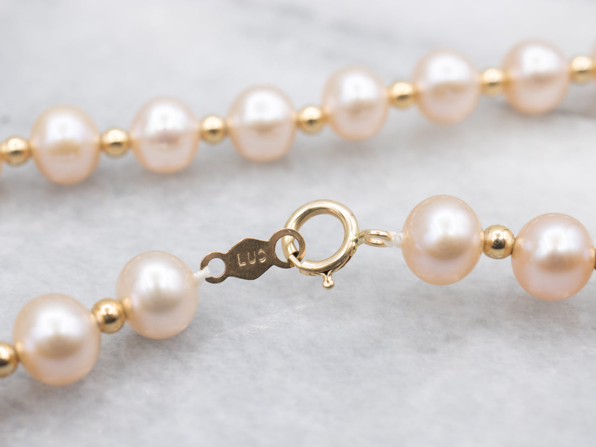 Pretty Pink Freshwater Pearl Beaded Necklace