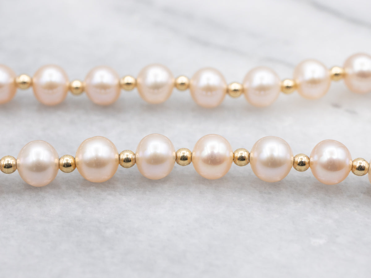 Pretty Pink Freshwater Pearl Beaded Necklace