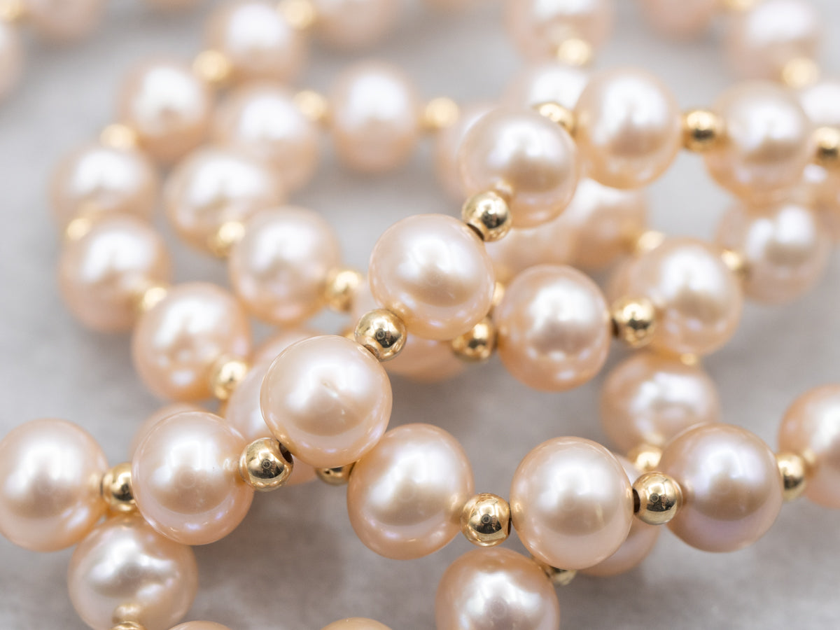 Pretty Pink Freshwater Pearl Beaded Necklace