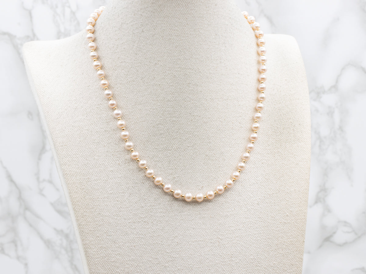 Pretty Pink Freshwater Pearl Beaded Necklace
