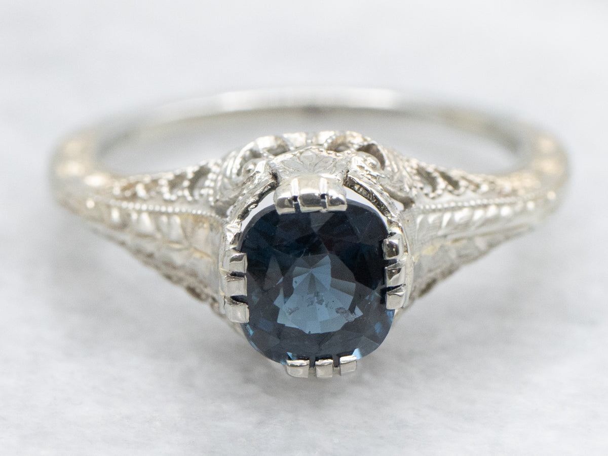 Antique Ostby and Barton Spinel Solitaire Engagement Ring