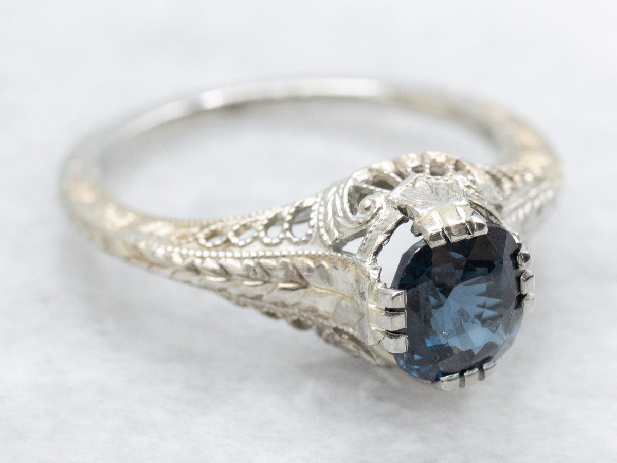 Antique Ostby and Barton Spinel Solitaire Engagement Ring