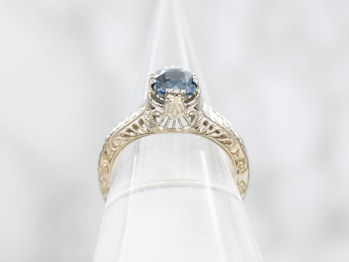 Antique Ostby and Barton Spinel Solitaire Engagement Ring