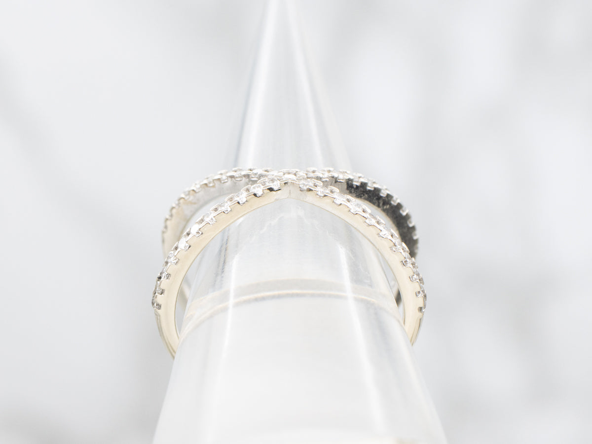 Criss Cross Diamond Gold Band