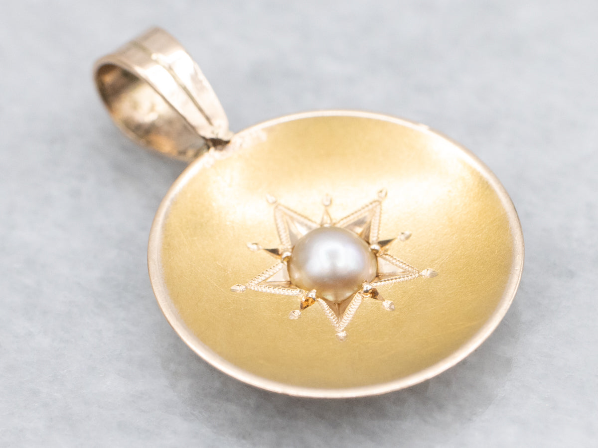 Victorian Starburst Seed Pearl Pendant