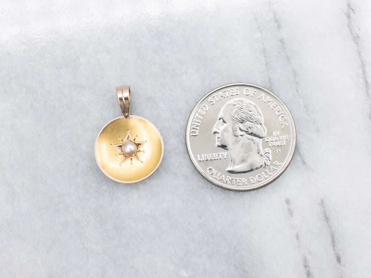 Victorian Starburst Seed Pearl Pendant