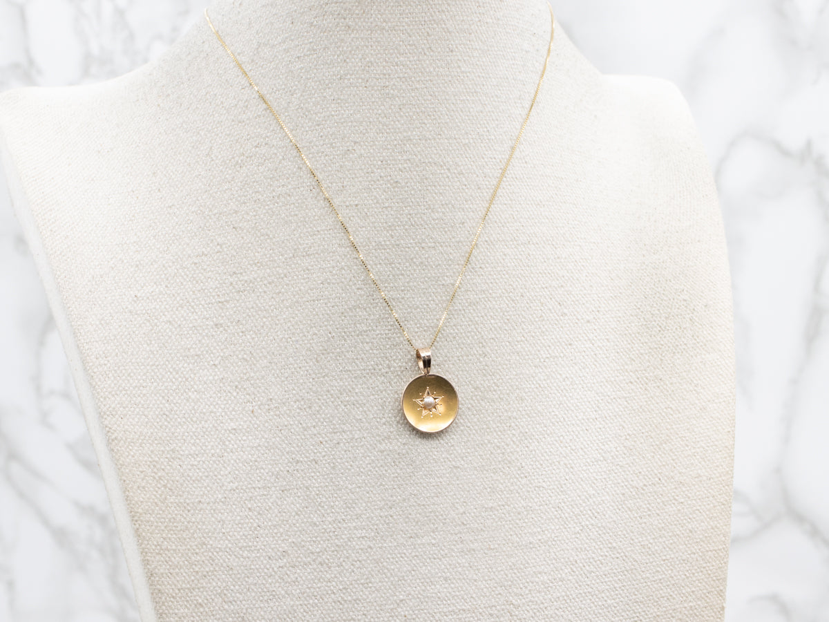 Victorian Starburst Seed Pearl Pendant