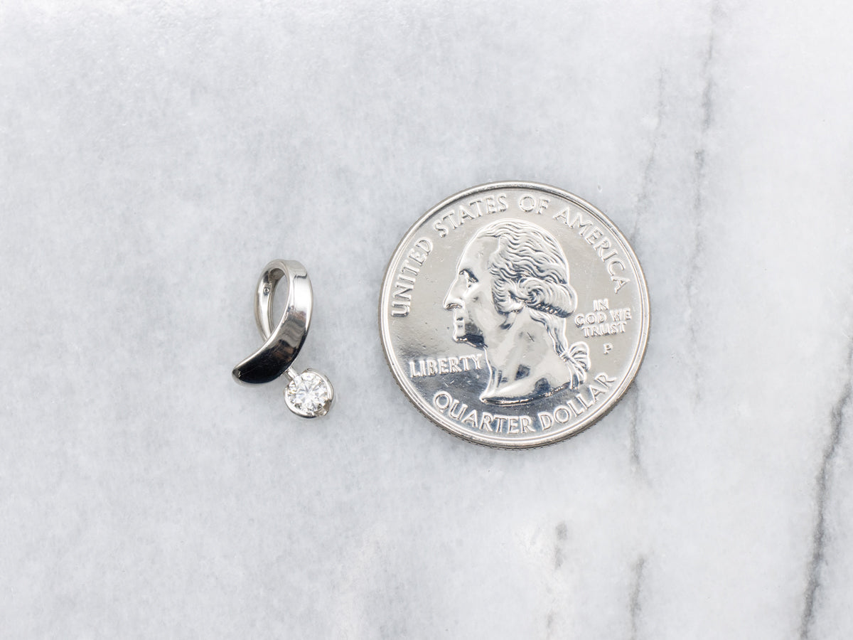 Platinum Diamond Ribbon Pendant