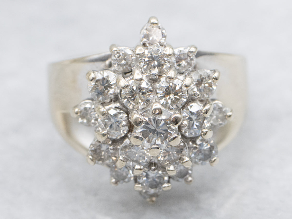 Vintage Gold Diamond Cluster Ring