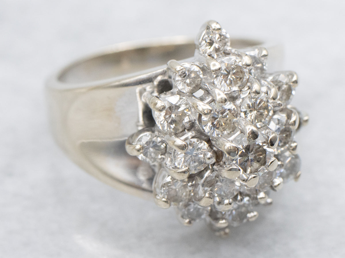 Vintage Gold Diamond Cluster Ring