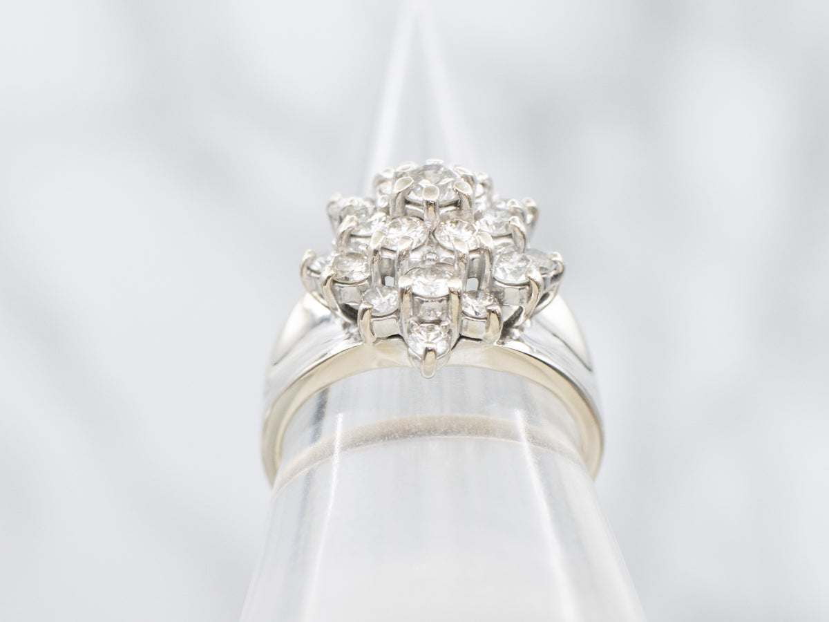 Vintage Gold Diamond Cluster Ring