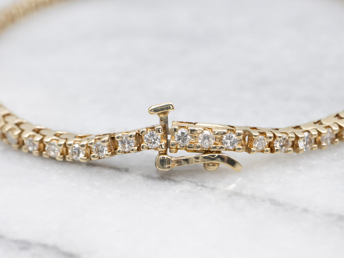 Classic Gold and Diamond Tennis Bracelet
