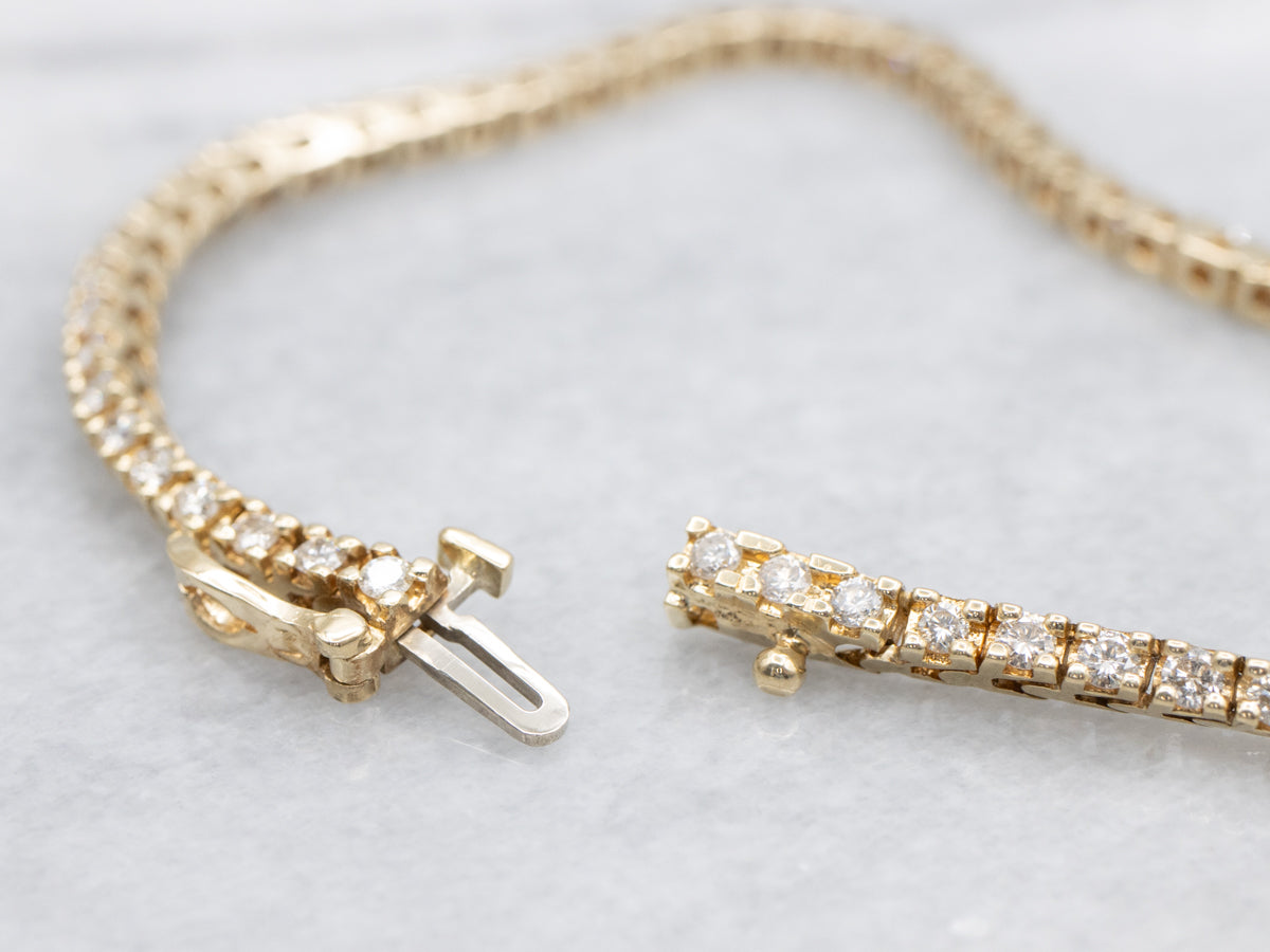 Classic Gold and Diamond Tennis Bracelet
