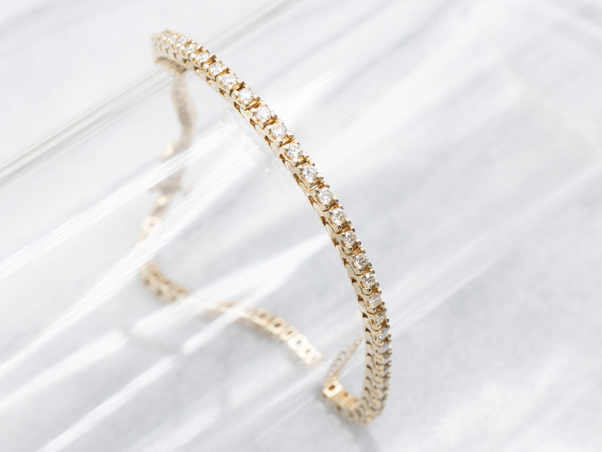 Classic Gold and Diamond Tennis Bracelet