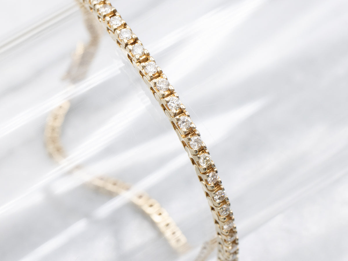 Classic Gold and Diamond Tennis Bracelet