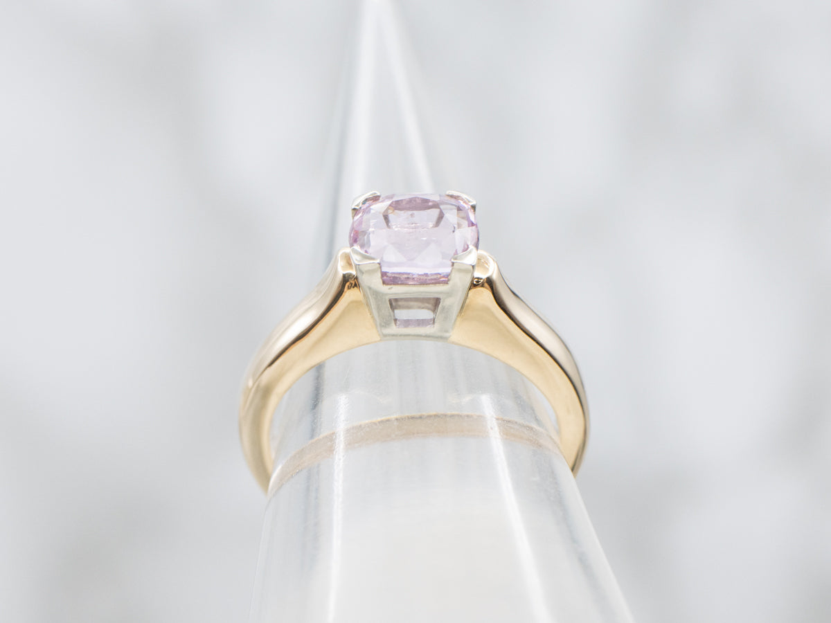 Pretty Pink Spinel Solitaire Ring