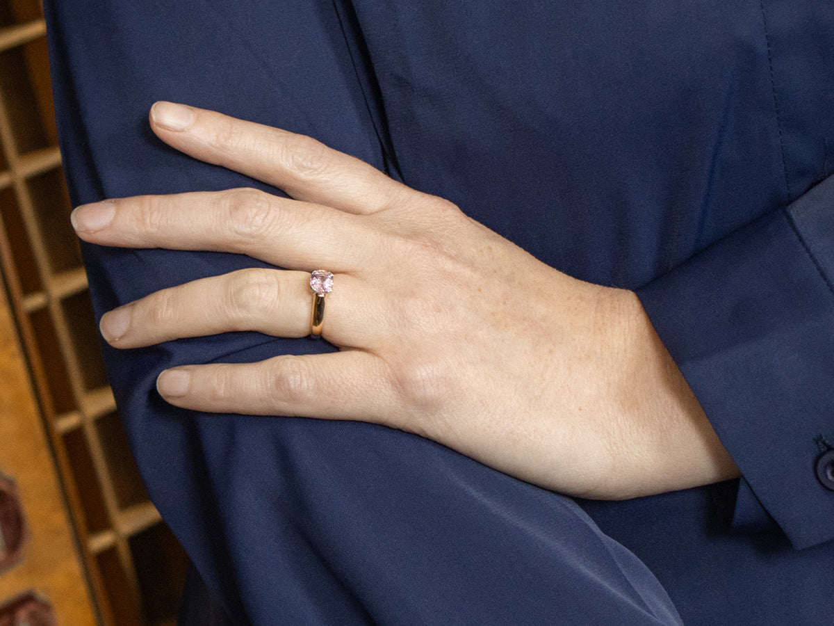 Pretty Pink Spinel Solitaire Ring