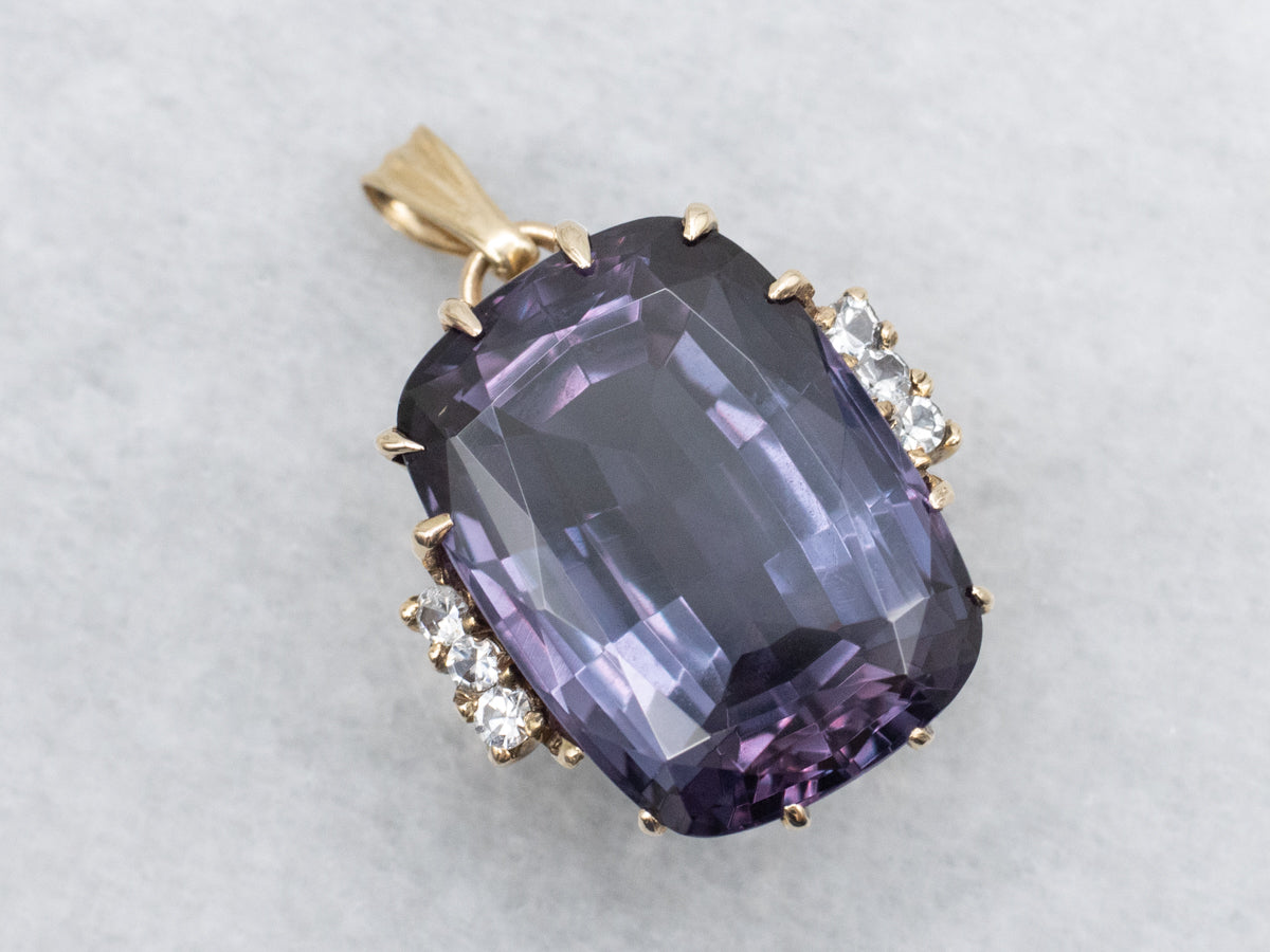 Synthetic Alexandrite and Synthetic Spinel Sparkling Pendant