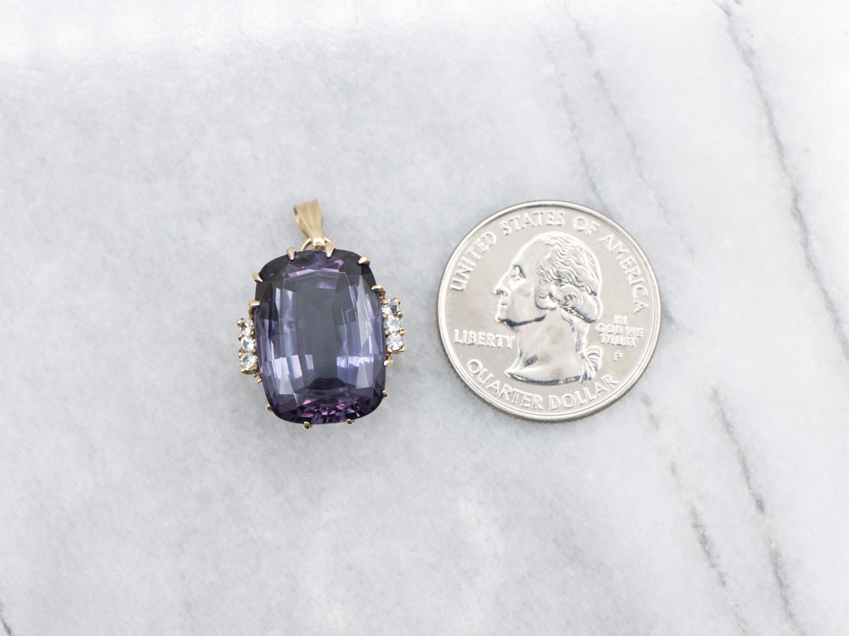 Synthetic Alexandrite and Synthetic Spinel Sparkling Pendant
