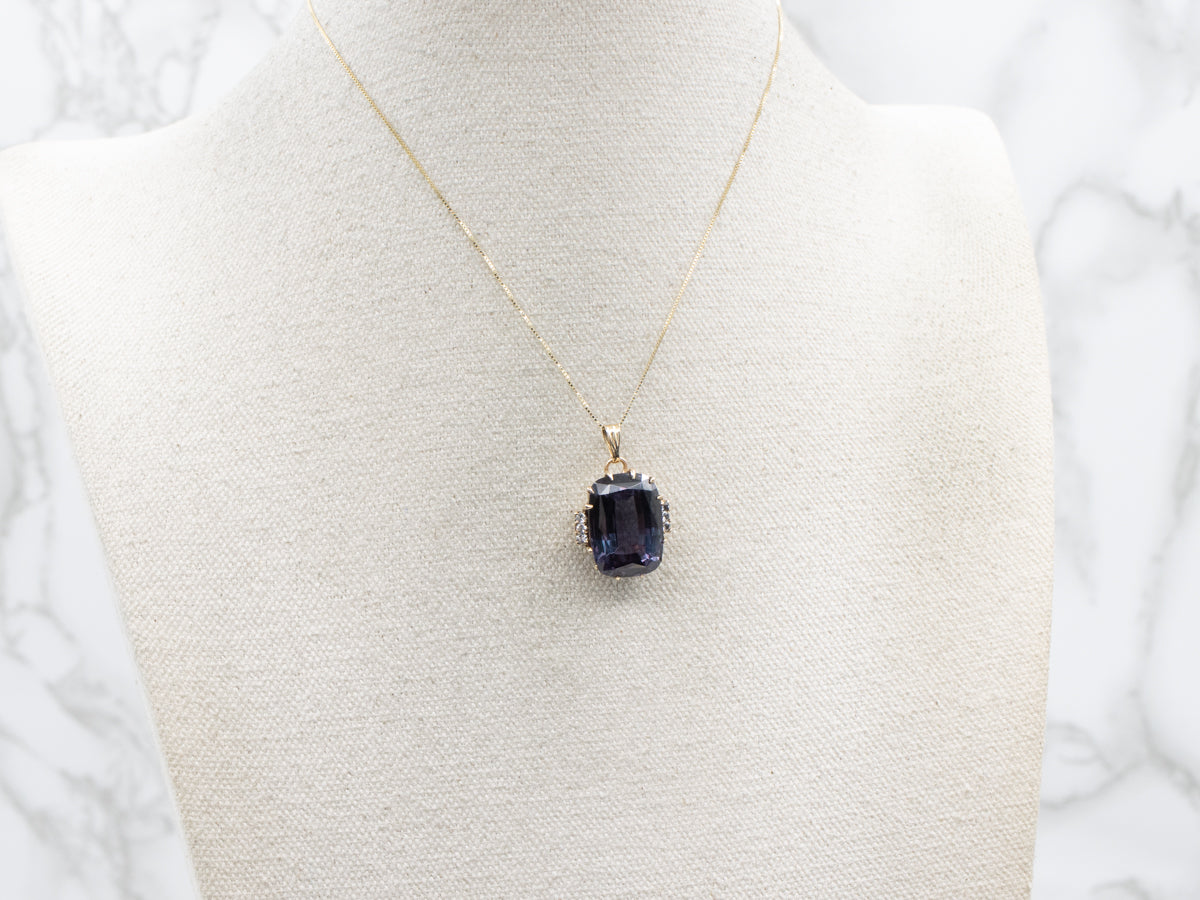 Synthetic Alexandrite and Synthetic Spinel Sparkling Pendant