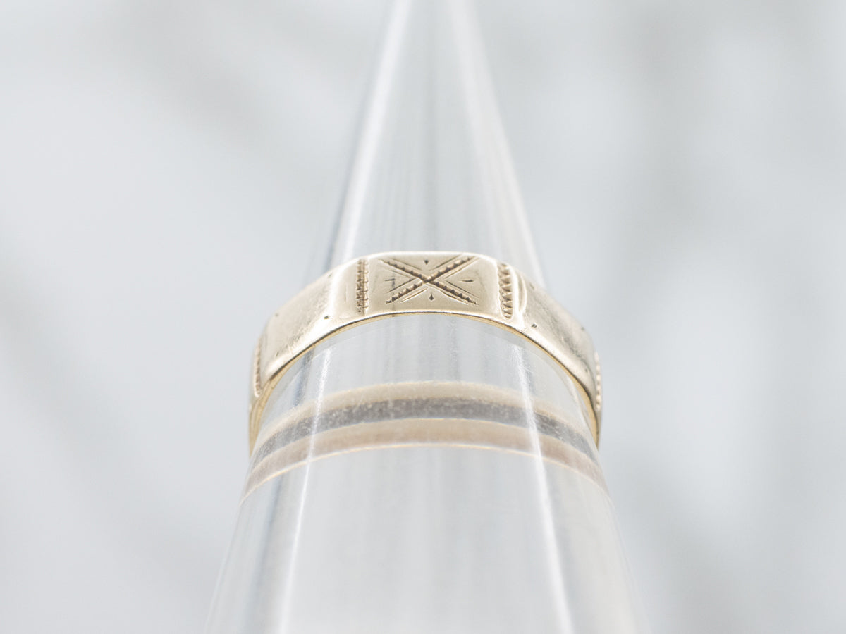 Antique X-Patterned Gold Cigar Band